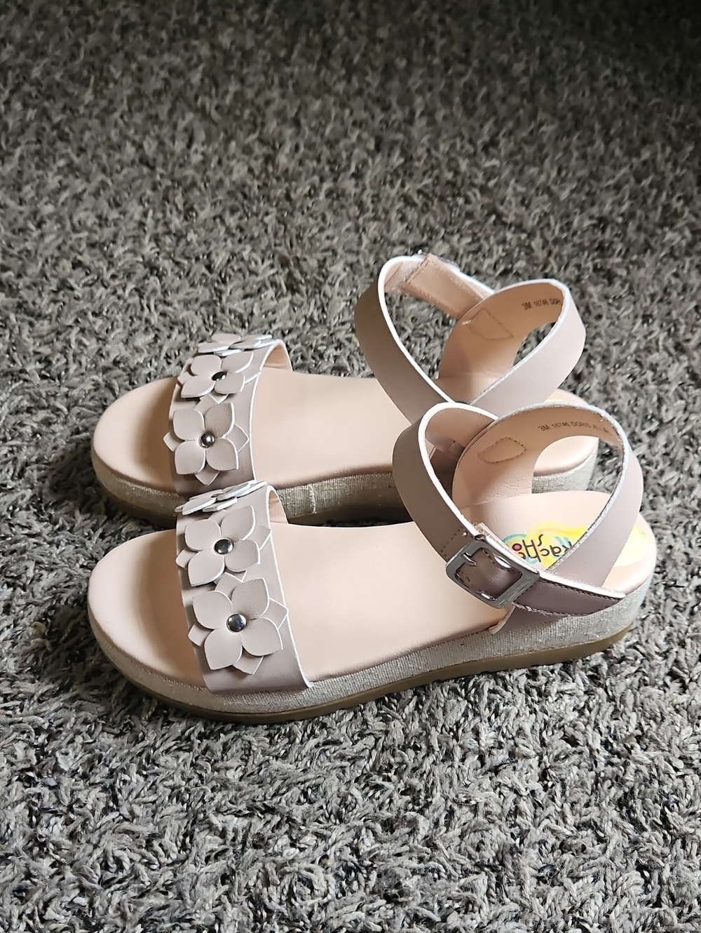 Rachel Shoes Kids Floral Ankle-Strap Sandals - Pale Pink